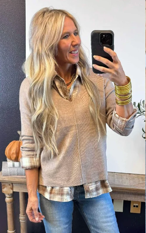 Relaxed V-Neck Sweater w/ Center Seam - Final Sale