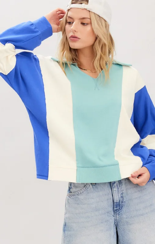 Cotton Terry Colorblock Top