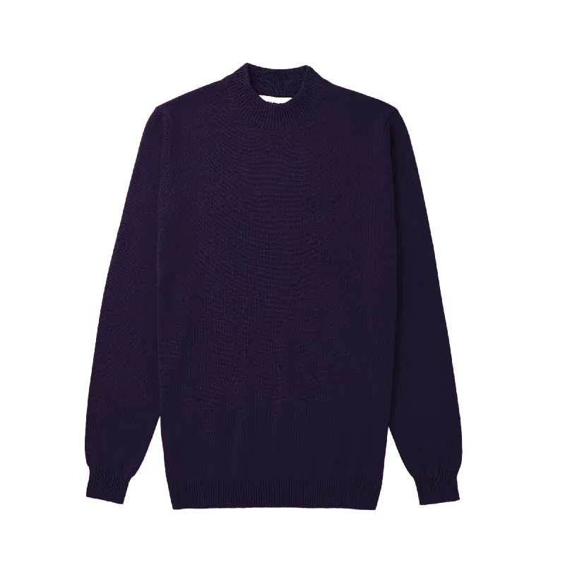 Long Sleeve Mock Neck Sweater by Lorenzo Franco - Purple