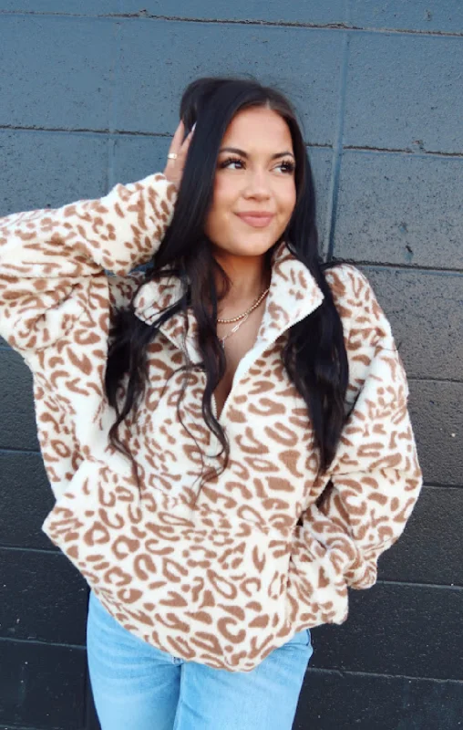 Sherpa Fleece Leopard Jacket