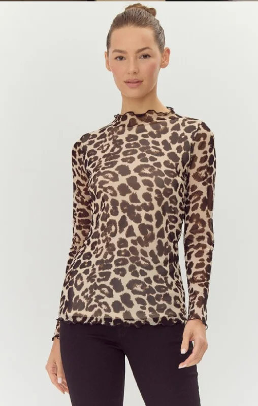 Cheetah Print Mesh Top