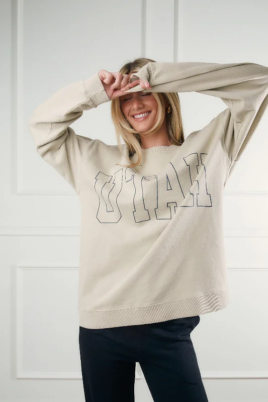 Utah Block Sweatshirt in Taupe-FINAL SALE