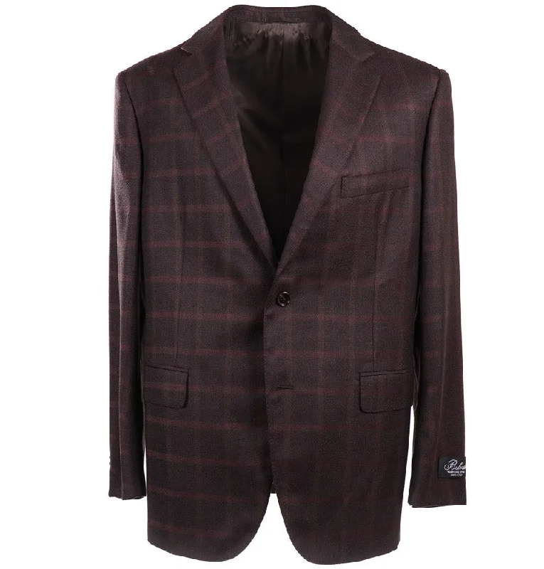 Belvest Burgundy Check Wool Sport Coat