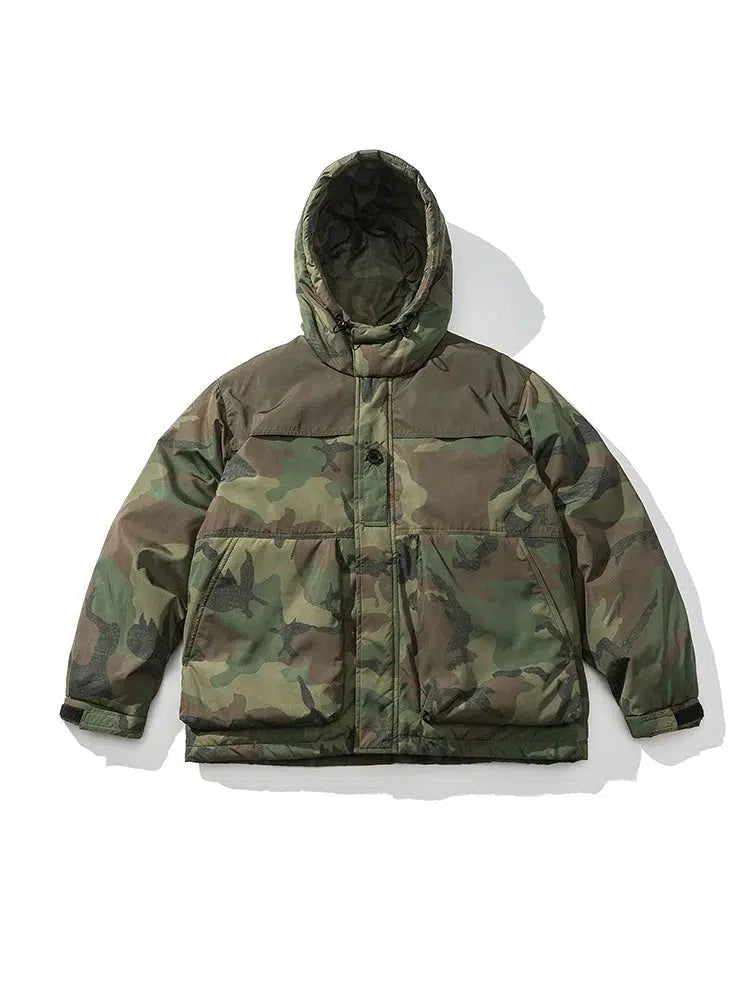 Hooded Camouflage Down Jacket