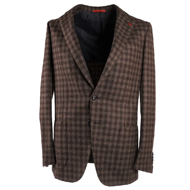 Isaia Tonal Check Boucle Wool Sport Coat