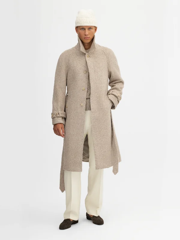 Oatmeal Cashmere Raglan Coat