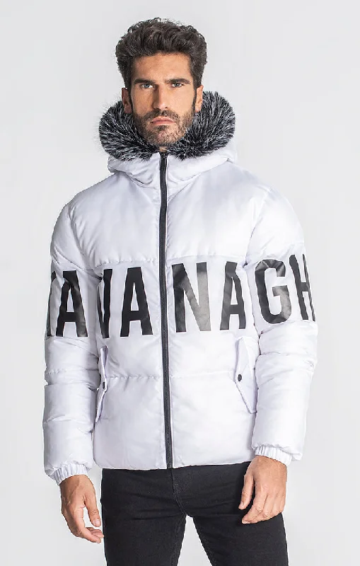 White Respect Puffer Jacket