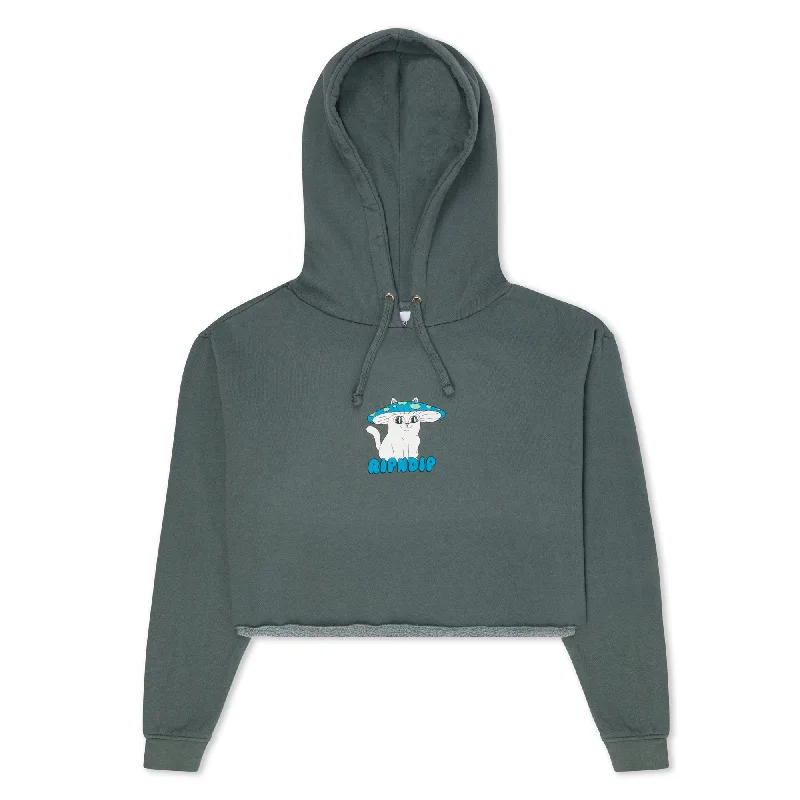 Shroom Nerm Cropped Hoodie (Charcoal)