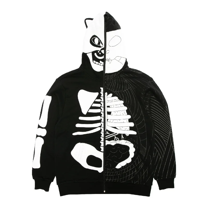 Skelly Anatomy Full Zip Hoodie (Black/White)