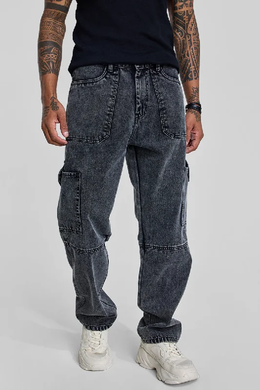 Charcoal Grey Baggy Fit Jeans