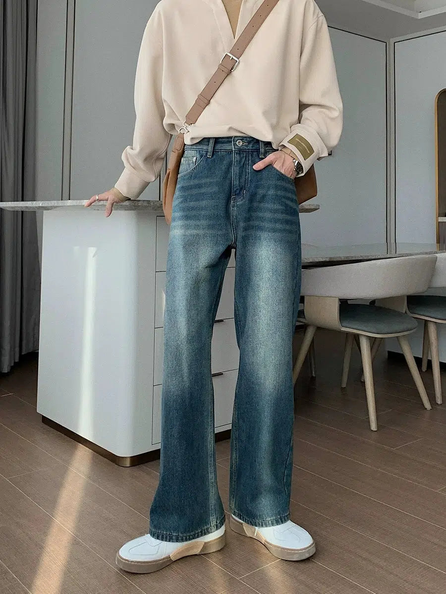 Fleece Straight-leg Jeans