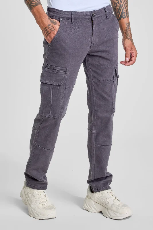 Grey Slim Fit Cargo Jeans