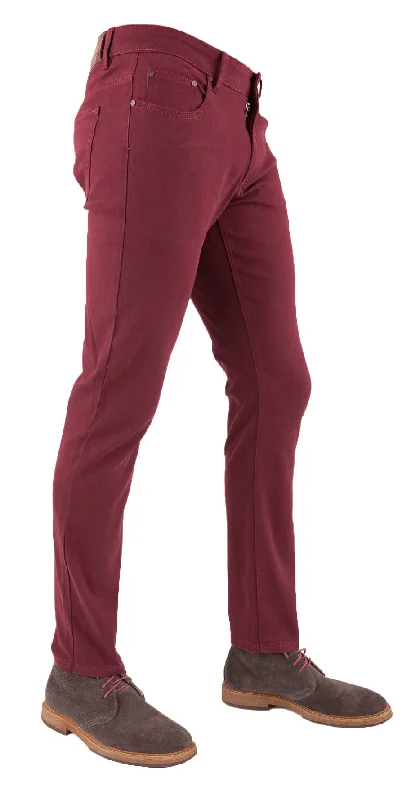 Men's Skinny Stretch Burgundy Jean 714