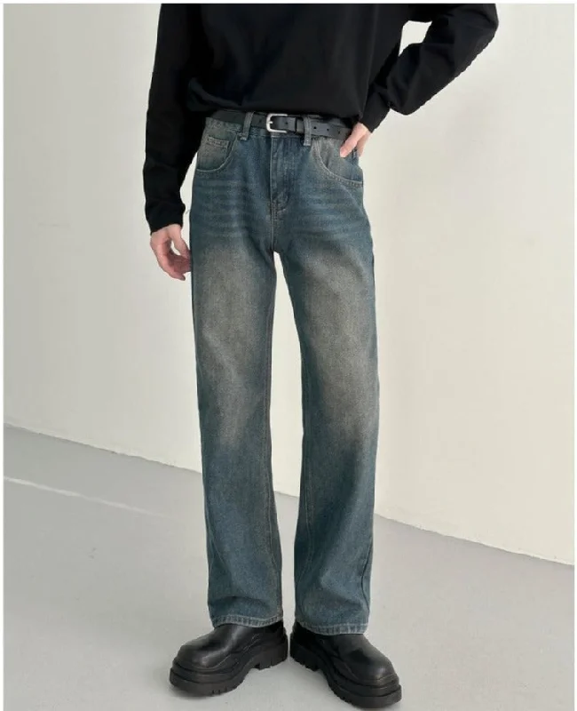 Straight Washed Casual Denim Pants