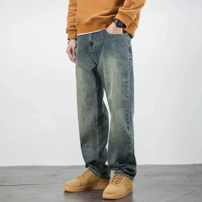 Washed Casual Drape Jeans