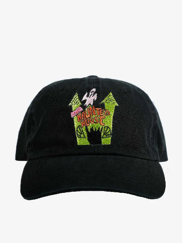 Haunted House Embroidered Black Hat