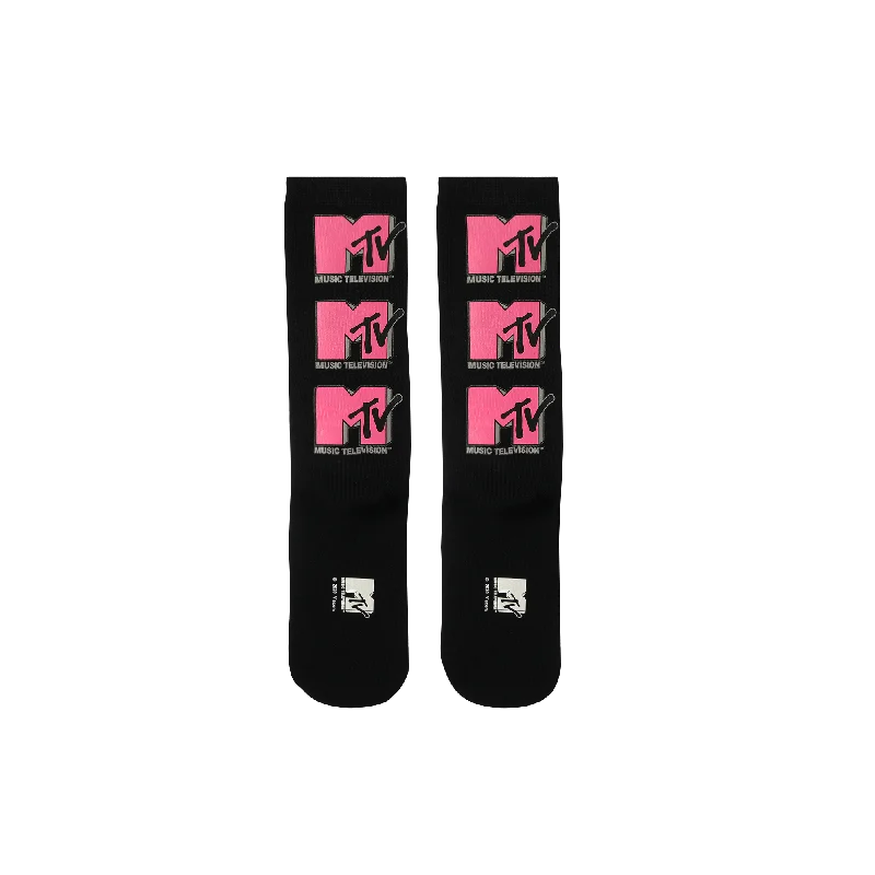 Pink Logo Black Socks