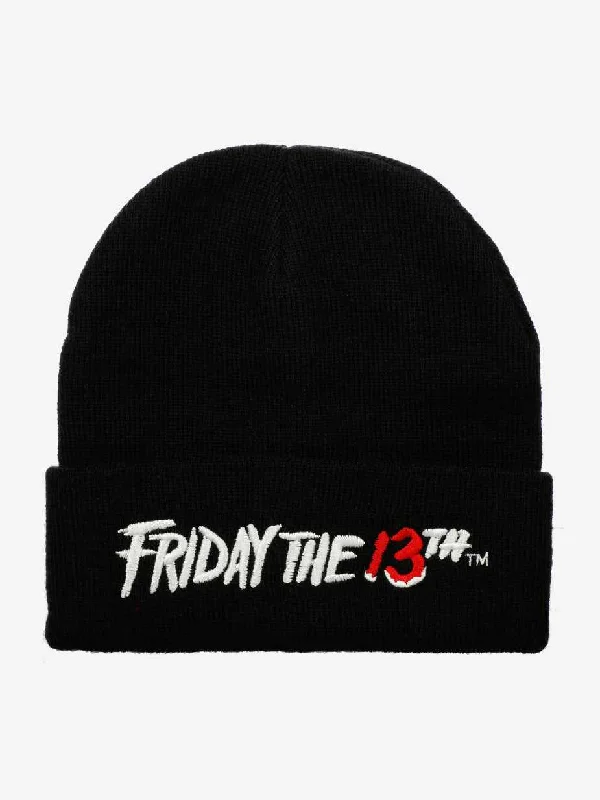 Embroidered Logo Black Beanie