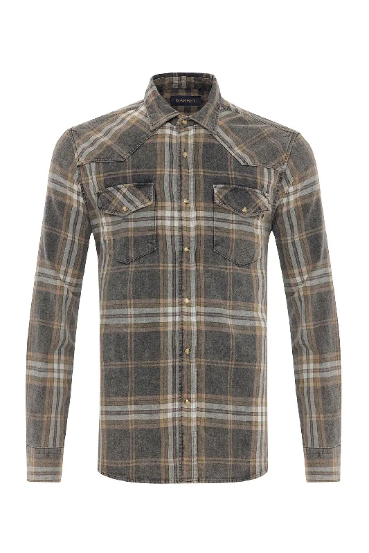 Oliver Checkered Denim Shirt