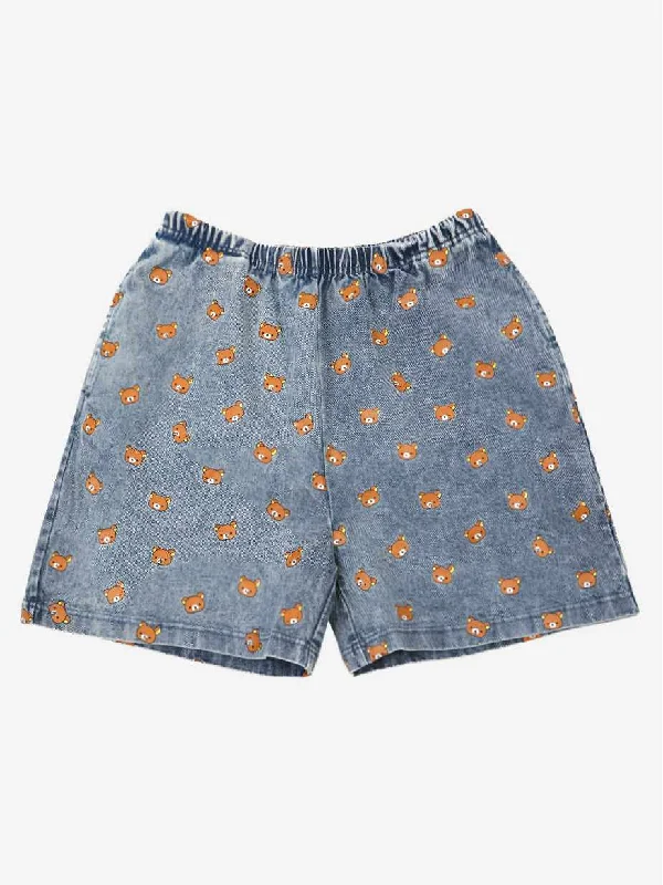 Rilakkuma Character Repeat Denim Easy Shorts