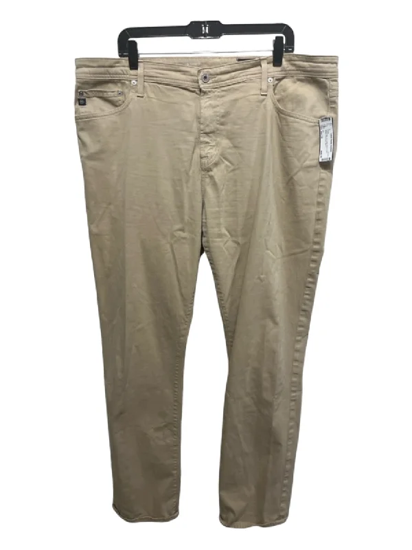 AG Size est 38 Light Beige Cotton Blend Solid Khakis Men's Pants