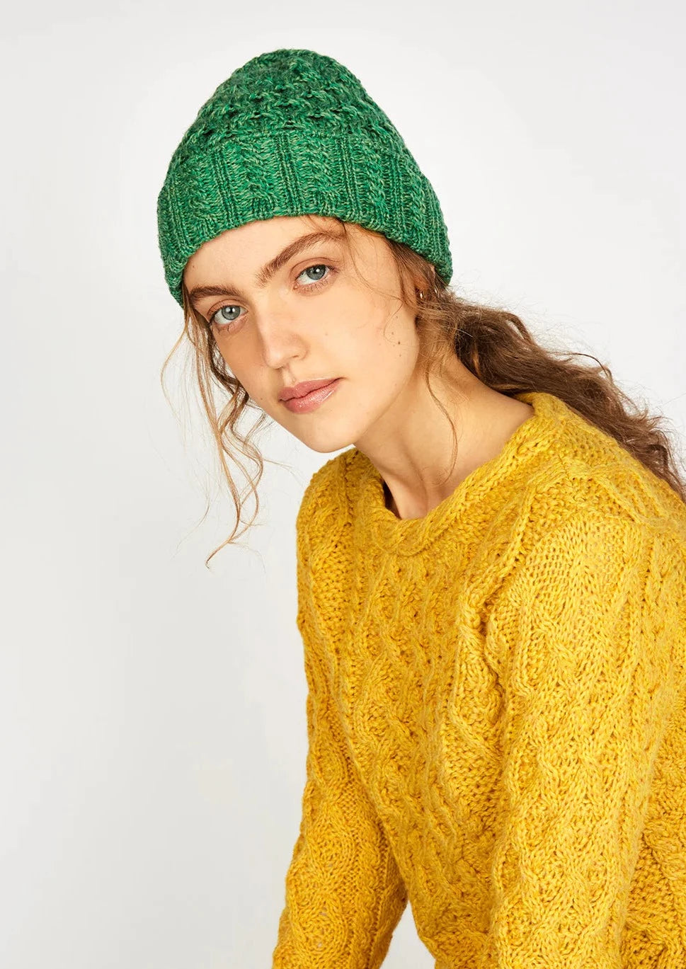 IrelandsEye Aran Hat | Green Marl