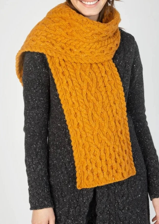 IrelandsEye Aran Luxe Scarf | Mustard