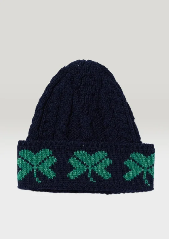 Aran Shamrock Hat | Navy