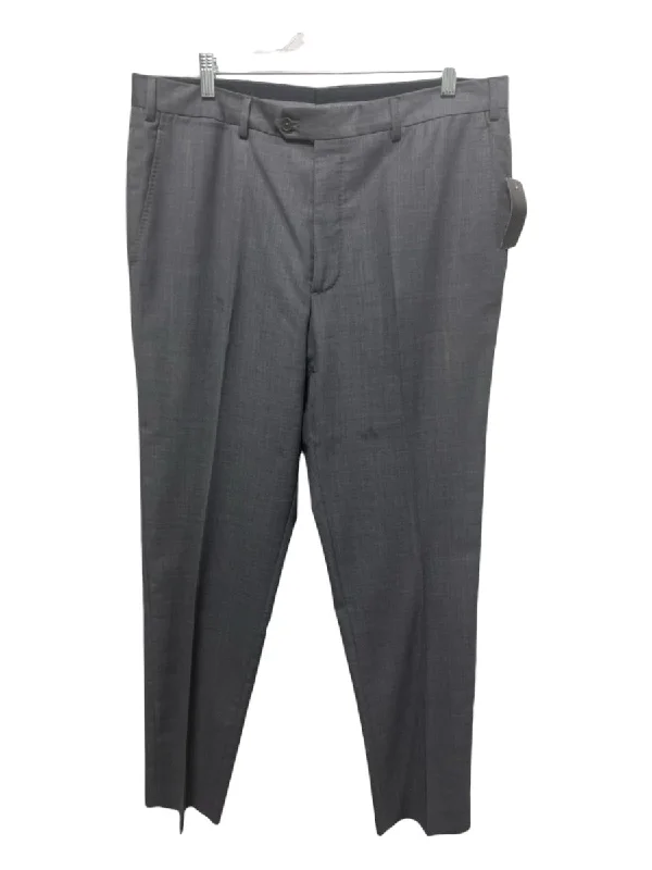 Armani Size Est 36 Gray Wool Blend Solid Dress Men's Pants