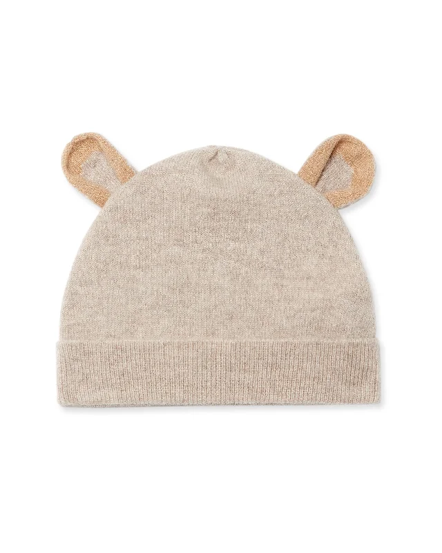 Bear Cashmere Hat Light Oatmeal Brown