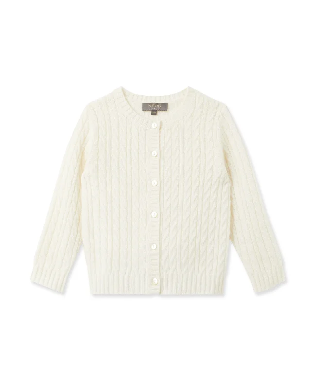 Cashmere Cable Cardigan New Ivory White