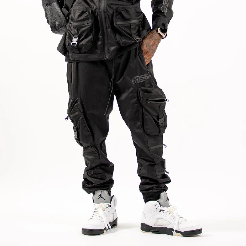 Combat Nylon Joggers Black