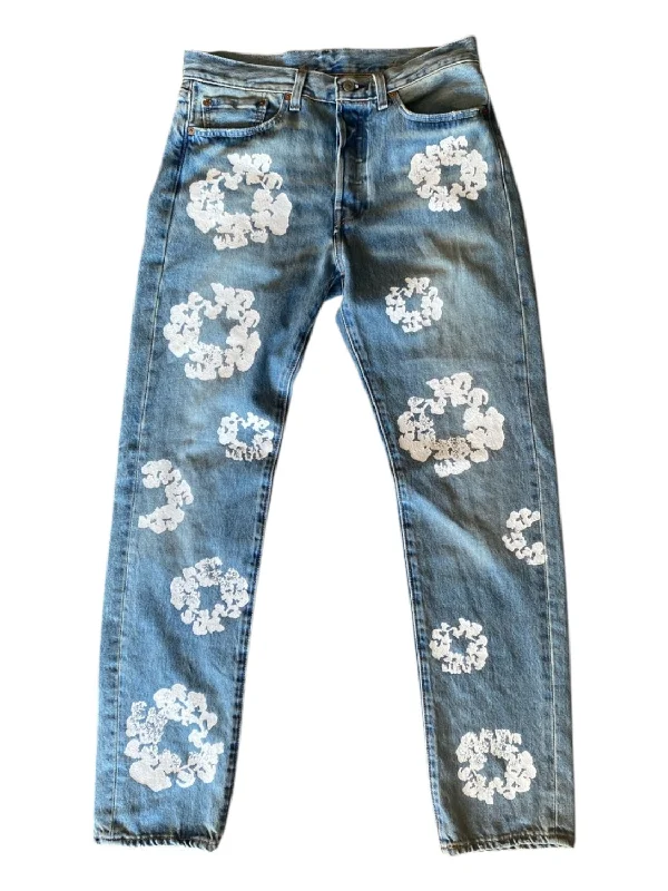 Denim Tears Size 31 Light Wash Cotton Floral Jean Men's Pants