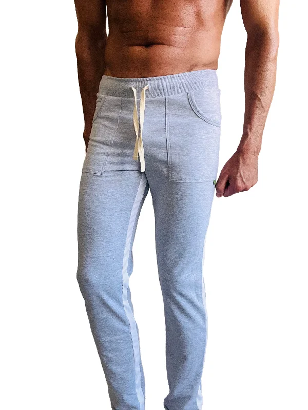 Eco-Track & Yoga Sweat Pant (Heather Grey w/White)