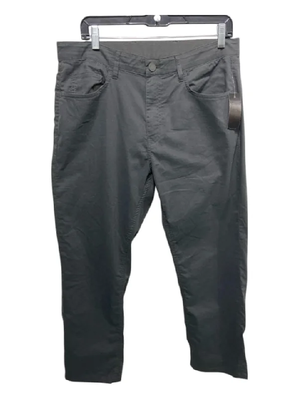 Faherty Size 33 Dark Grey Cotton Blend Solid Khakis Men's Pants