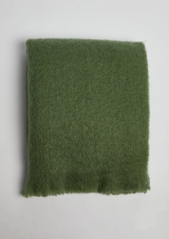 Foxford Dunloe Mohair Throw Sage Green