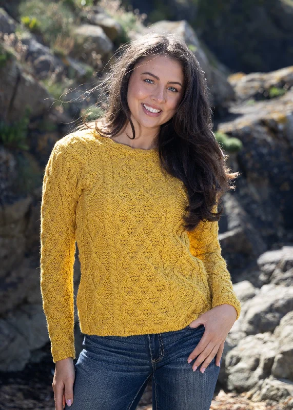 Women's Lambay Aran Sweater | Sunflower