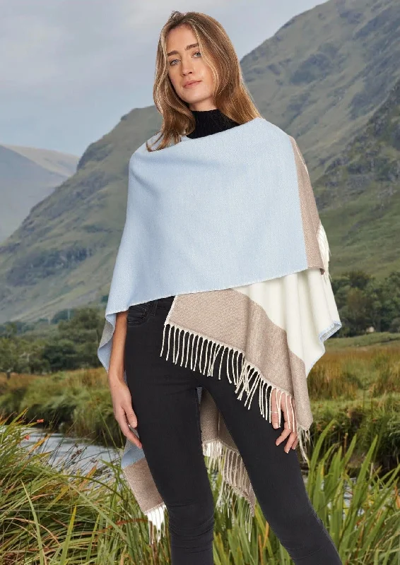 Jimmy Hourihan Fringed Shawl | Blue Block Check