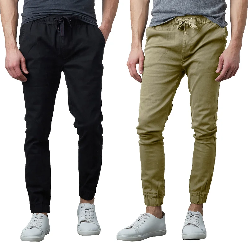 Men's 2-Pack Classic Cotton Stretch Twill Jogger Pants