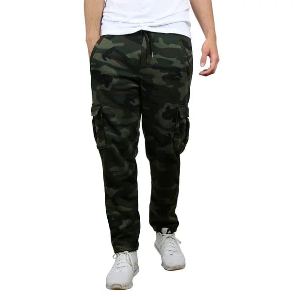 Men's Fleece Cargo Sweatpants With Open Bottom (Sizes, S-2XL)