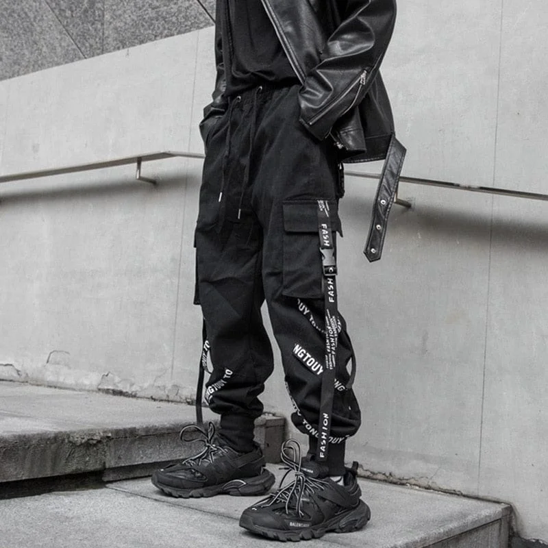 Men's Gothic Black Cargo Pants