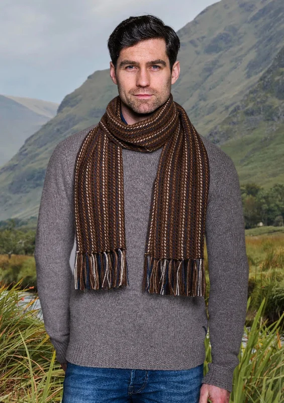 Mucros Alpaca Scarf | Brown Mix