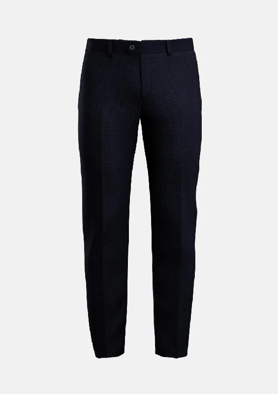 Navy Microcheck Pants