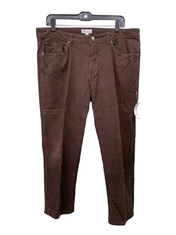 Peter Millar Size 35 Brown Cotton Blend Cordouroy Khakis Men's Pants