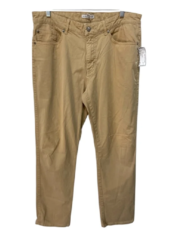 Peter Millar Size 35 Tan Cotton Blend Solid Khakis Men's Pants