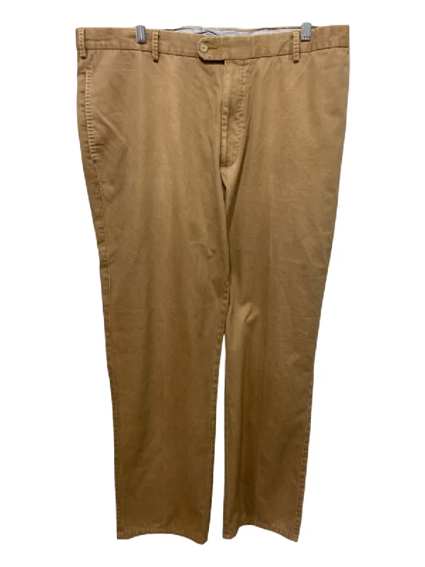 Peter Millar Size 38 Tan Cotton Solid Khakis Men's Pants