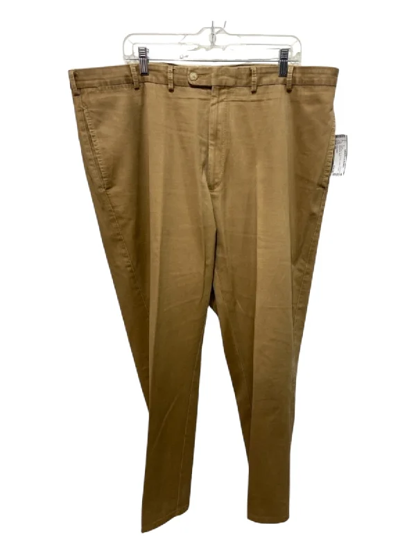 Peter Millar Size 42 Dark Tan Synthetic Cotton Khakis Men's Pants