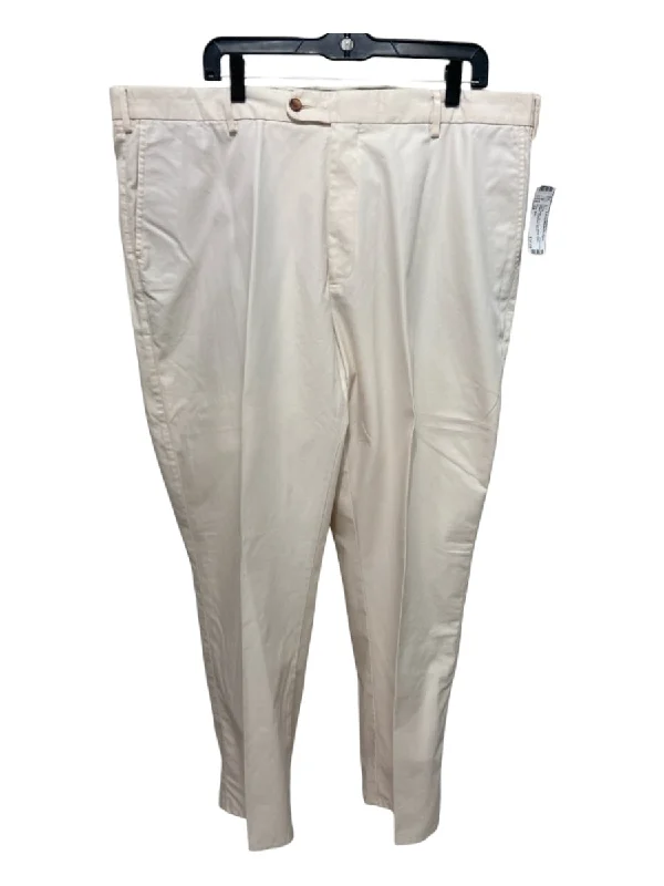 Peter Millar Size 42 Light Beige Cotton Blend Solid Khakis Men's Pants