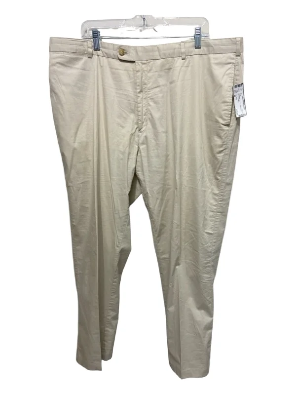 Peter Millar Size 42 Light Beige Cotton Solid Khakis Men's Pants