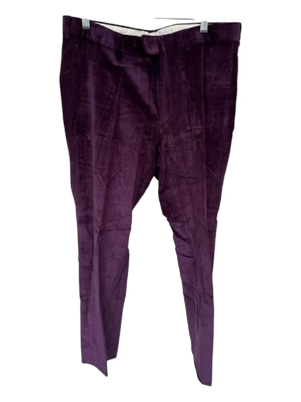 Phineas Cole Size 32 Purple Corduroy Trouser Men's Pants